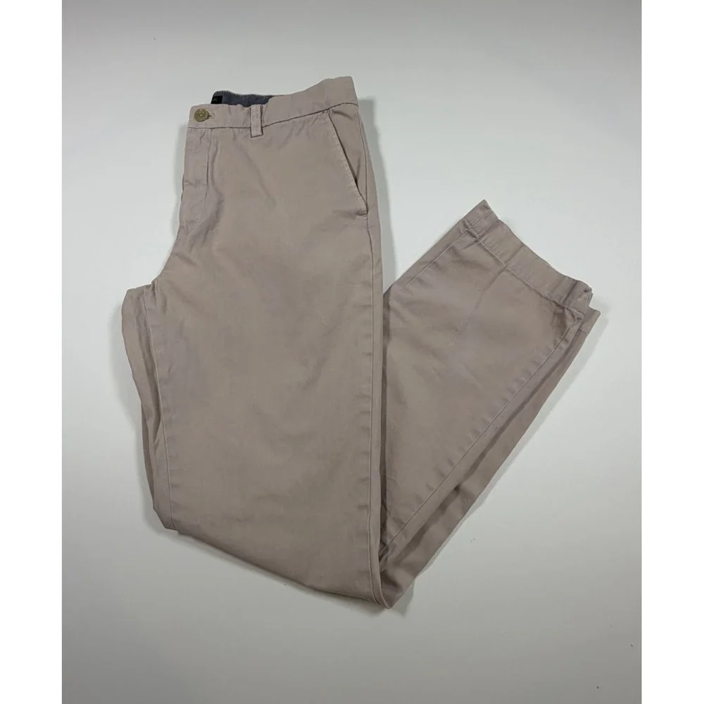 Banana Republic Aiden Chino Pants Mens 34x34 Beige Straight Leg Casual Cotton